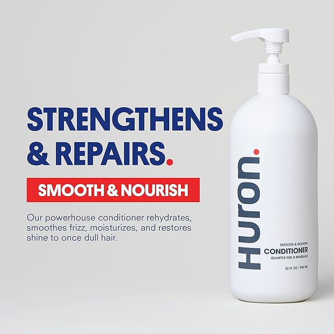 Huron Men’s Conditioner - Lightweight, Hydrating Conditioner - Eliminates Frizzy Hair, Moisturizes, & Restores Shine - Clean & Invigorating Scent - 100% Vegan Ingredients & Cruelty-Free - 32 Fl Oz-BrightBean Baby