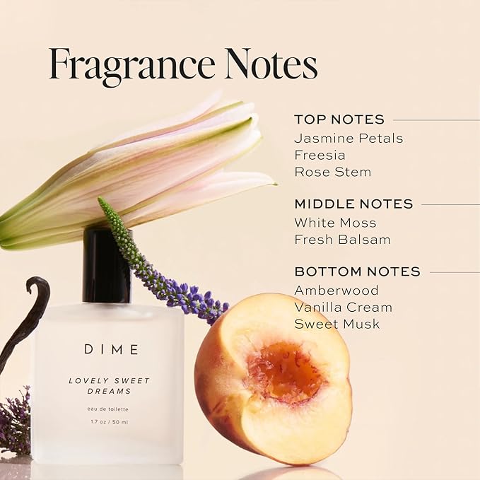 Dime Beauty Perfume Lovely Sweet Dreams, 1.7 oz / 50 ml - Warm Vanilla and Floral Scent, Hypoallergenic, Clean Perfume, Eau de Toilette For Women (Packaging May Vary)-BrightBean Baby