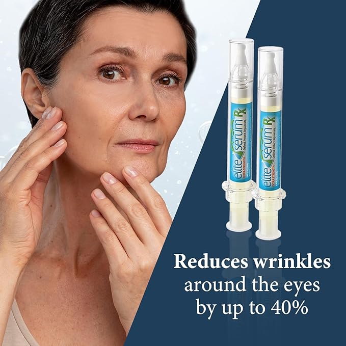 Elite Serum Rx - Anti Aging Under Eye Serum for Dark Circles and Puffiness with 8 Patented Peptides - Extra Strength Lifting and Firming Treatment for Wrinkle Repair and Eye Bag Removal-BrightBean Baby
