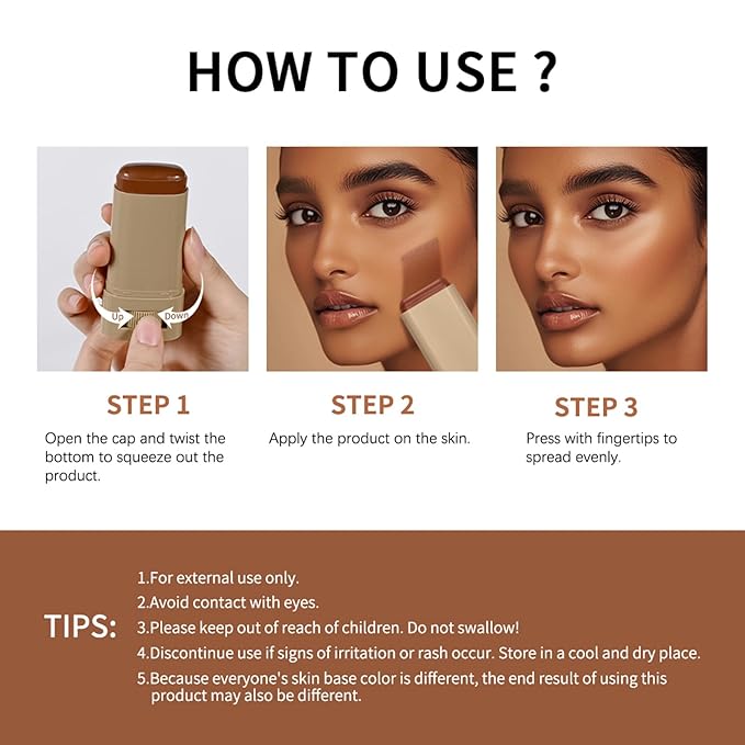 Beauty Balm Serum Boosted Skin Tint – Hydrating Tinted Moisturizer, Lightweight Solid Tinted Foundation Stick for Flawless, Sheer to Medium Coverage, Radiant & Dewy Finish, All-Day Wear (5#, 1)-BrightBean Baby
