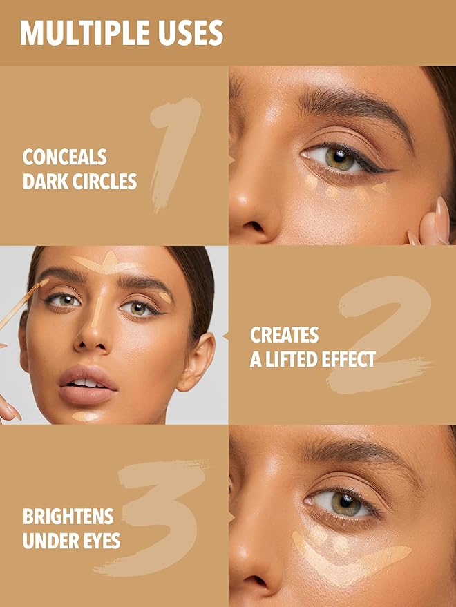 SHEGLAM 12HR Full Coverage Concealer Matte Finish Concealer Stick for Under Eye and Dark Circles - Chestnut-BrightBean Baby