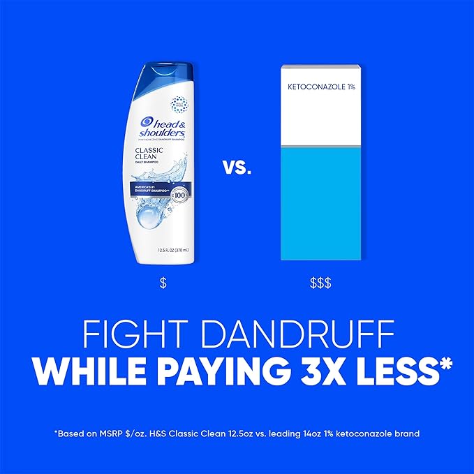 Head & Shoulders Classic Clean Dandruff Shampoo Twin Pack, Anti-Dandruff Daily Use, Paraben-Free, Color-Safe, 32.1 Fl Oz Each (Set of 2)-BrightBean Baby