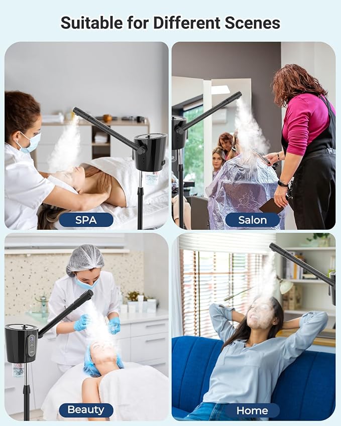 Kingsteam Professional Facial Steamer with Ozone - Ionic Nano Hot Mist Steamer with Large Capacity and 30-Min Timer for Estheticians, Beauty Salons, and Home Skin Care Use-BrightBean Baby