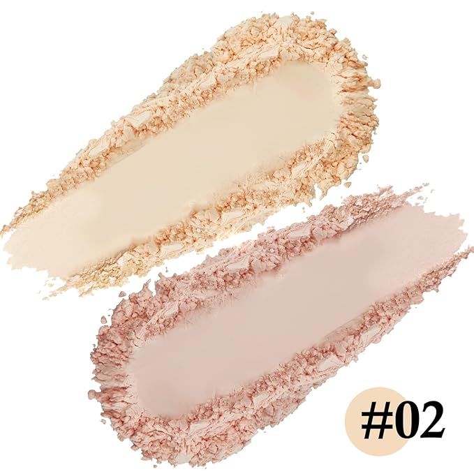 Boobeen Pressed Powder, Light Shade, Long-Lasting Matte Finish, Flawless Lightweight Makeup, 2 Layers Setting Powder Foundation, Compact with Mirror and Puff-BrightBean Baby