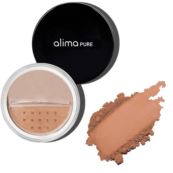 Alima Pure Matte Foundation Loose Mineral Powder Foundation Makeup, Loose Powder Makeup Oil Free Talc Free Powder, Natural Makeup Mineral Foundation Full Coverage Natural Foundation Powder .15 oz/4.5g-BrightBean Baby