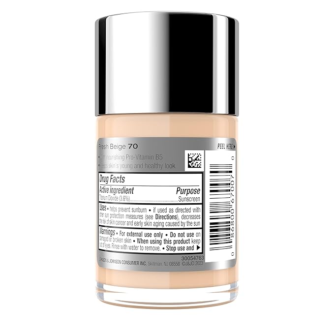 Neutrogena Healthy Skin Liquid Makeup Foundation, Broad Spectrum SPF 20 Sunscreen, Lightweight & Flawless Coverage Foundation with Antioxidant Vitamin E & Feverfew, Fresh Beige, 1 fl. oz-BrightBean Baby