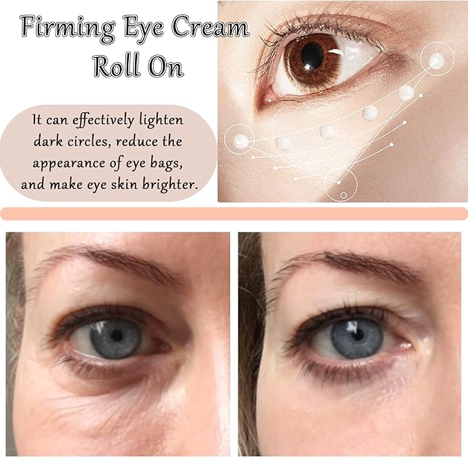 Caffeine Eye Cream Eye Serum, Under Eye Roller Cream for Dark Circles and Puffiness, 0.51 Fl Oz-BrightBean Baby