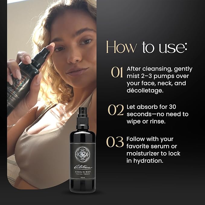 Alitura Angel's Mist Facial Toner – Hydrating & Revitalizing Face Spray with 97% Organic Ingredients – Refreshes, Tightens & Balances for All Skin Types – 100ml-BrightBean Baby