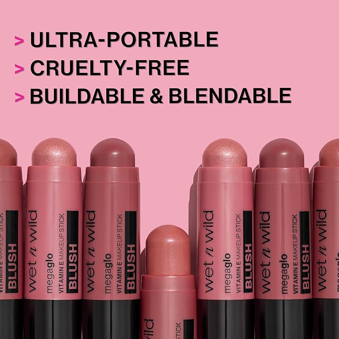 wet n wild MegaGlo Makeup Stick, Buildable Color, Versatile Use, Cruelty-Free & Vegan - Current Jam