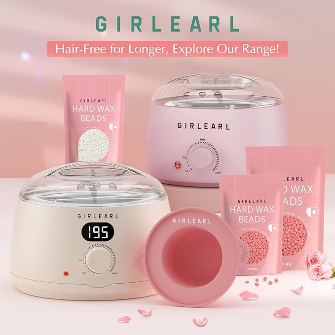 Hard Wax Beads, 1lb Wax Beans for Hair Removal Sensitive Skin with Rose Formula, Perfect for Full Body, Facial, Brazilian Bikini, and Legs at Home Wax Refill for Women Men (pink)-BrightBean Baby