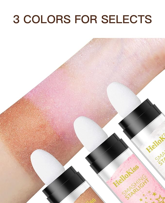 Fairy Highlight Puff Stick Highlight Patting Powder - Multi-Functional Shimmer Powder for Illuminating and Brightening Your Face and Body (#03 Gold Brown)-BrightBean Baby
