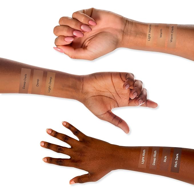 LUMINESS Silk Airbrush Spray Foundation & Buffing Brush Kit – Full Coverage Foundation & Dual-Sided Buffing Brush - Buildable Coverage, Anti-Aging Formula Hydrates & Moisturizes (Shade - Deep)-BrightBean Baby