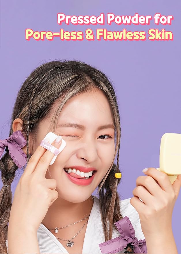 Colorgram Sebum Retouching Blur Pact | Poreless-Looking Pressed Setting Face Powder for Normal to Oily Skin, Provides Weightless, Matte Finish with Soft Focus Effect-BrightBean Baby