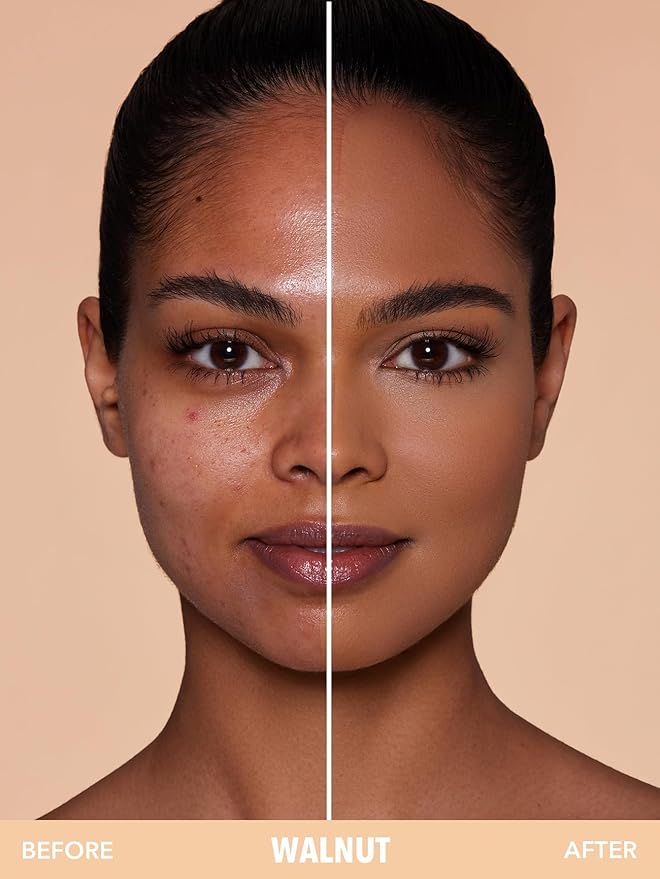 SHEGLAM SKin-Focus Full Coverage Powder Foundation Oil-Control Lightweight Face Pressed Powder Makeup-Walnut-BrightBean Baby