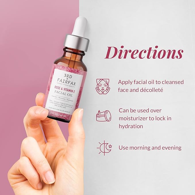 Rose & Vitamin E Facial Oil - 2oz-BrightBean Baby