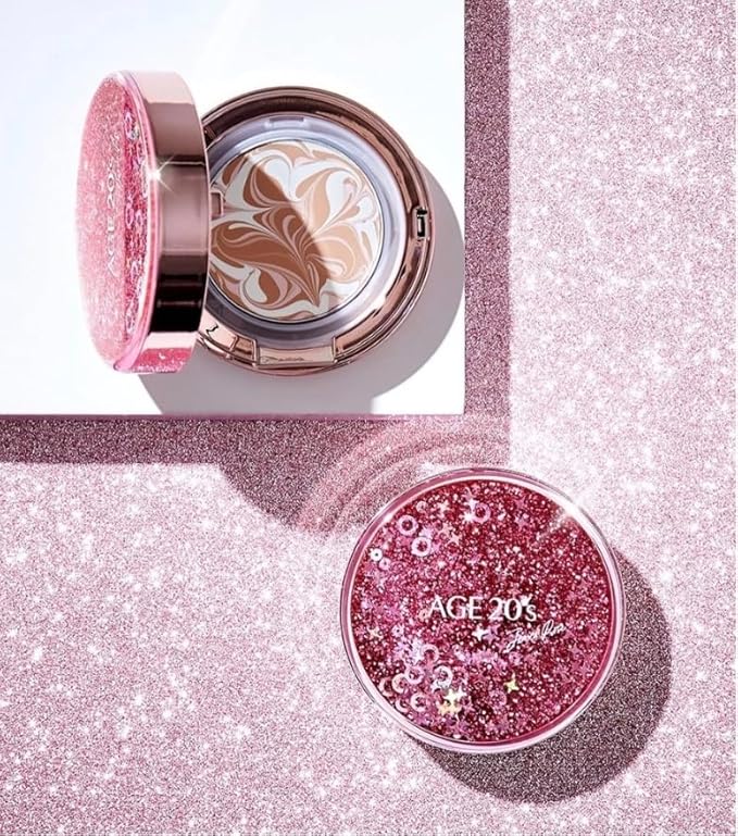 AGE 20's Shining Drop Edition Jericho Rose Essence Pink Pact Pink Latte No.21 Makeup Foundation 1 Refil-BrightBean Baby