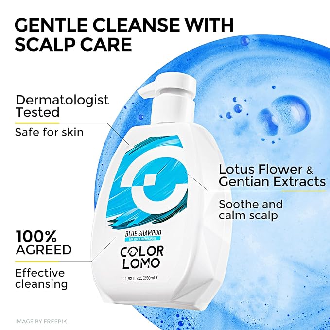 Ultra Color Safe Shampoo | Help Prevent Fading & Provide Subtle Color Replenishment | Prolong Color Vibrancy and Enhance Shine | Vegan & Cruelty-Free Formula | For Blue Color Treated Hair-BrightBean Baby