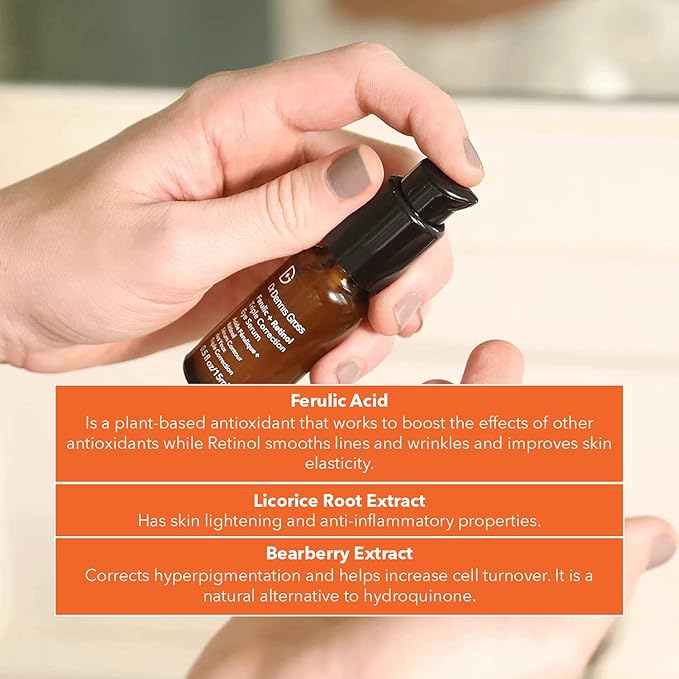 Dr. Dennis Gross Ferulic + Retinol Triple Correction Eye Serum: for Wrinkles, Loss of Elasticity, and Rough Texture, 0.5 fl oz-BrightBean Baby