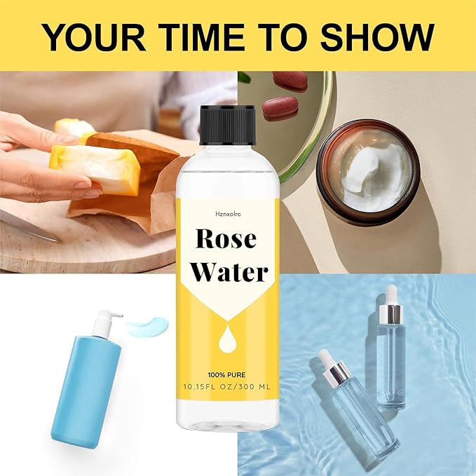 10.15 fl oz Rose Hydrosol for Face Hydrating Mist Hydration, 100% Pure Rose Water, Cleanses & Softens Skin, Promotes Healthy Skin Cell, Suitable for All Skin Types-BrightBean Baby