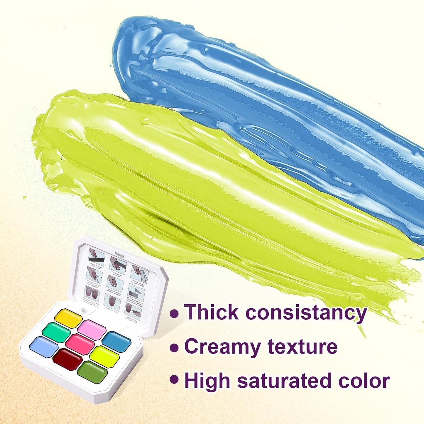 Gradient Painting Gel, 9 Bright Colors Ombre Gel Nail Polish Light Blue Pink Pigment Pat Nails Aura Nails French Manicure Soak Off UV Long-lasting No-wipe Home Salon DIY Nail Art ChromaGlow-BrightBean Baby