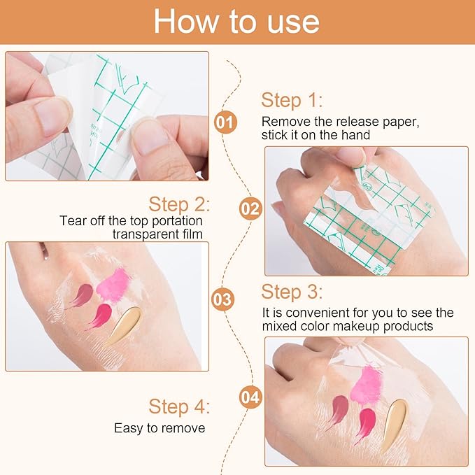 ANCIRS 150pcs Disposable Makeup Hand Palettes, 2.4x2.4inch Adhesive Waterproof PU Cosmetic Makeup Palettes for Women Girls Female Artists Make up-BrightBean Baby