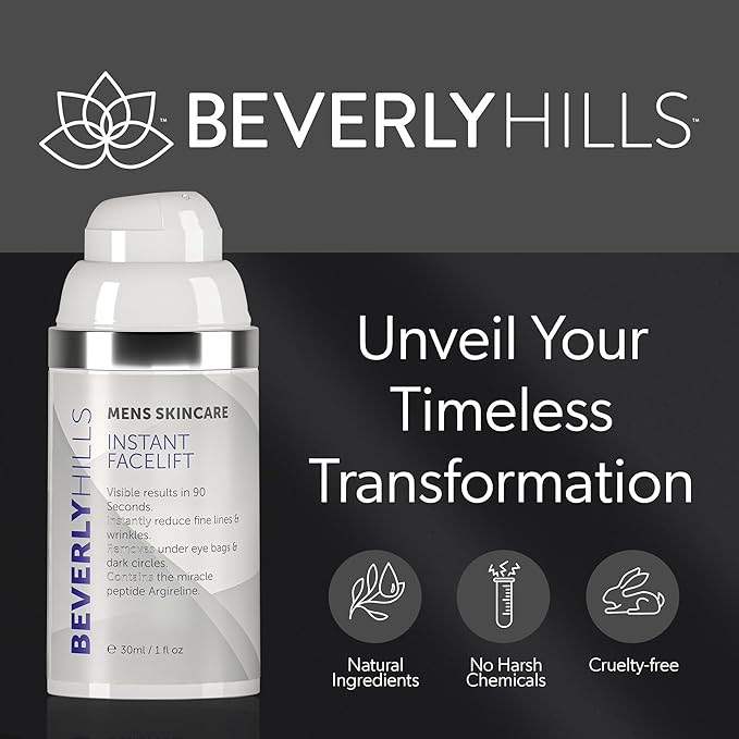Beverly Hills Mens Instant Facelift and Eye Serum Treatment for Dark Circles, Puffy Eyes, and Wrinkles-BrightBean Baby