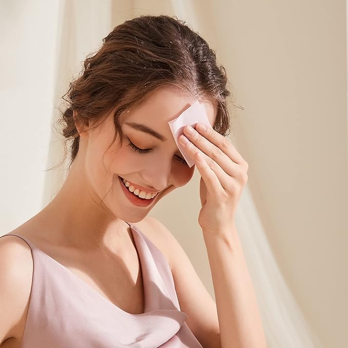 Makeup Mirror with Facial Oil Blotting Paper Sheets – 100 Counts, Silver Compact Folding Cosmetic Travel Mirror Pack (Rose)-BrightBean Baby