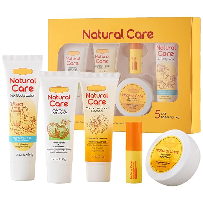 facial skin care set - facial gift sets for women - mini skincare products - body lotion, foot cream, cleanser, lip balm, hand salve-BrightBean Baby