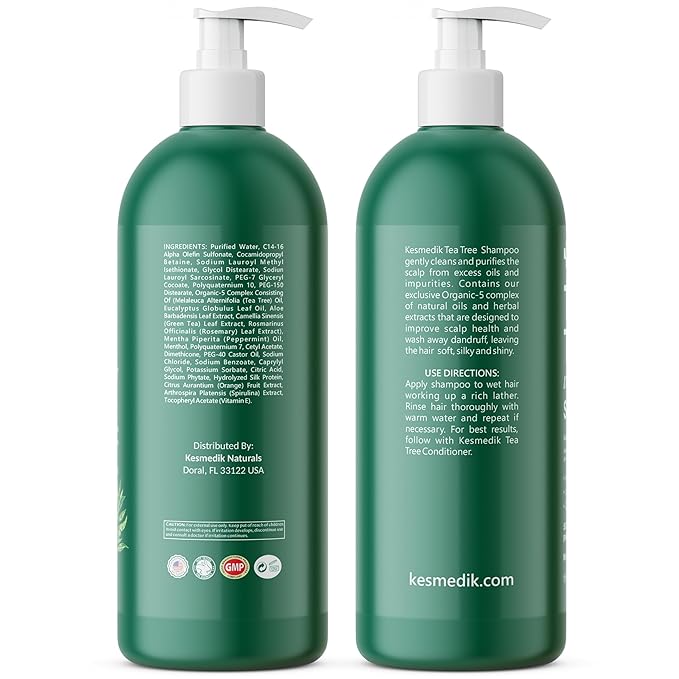 Tea Tree Oil Shampoo MaxTherapy, Itchy Scalp Relief, Refreshes & Cleanses Dandruff & Buildup, Clarifying for Oily Hair, Women & Men, 16 fl oz-BrightBean Baby