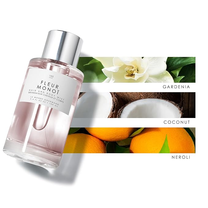 Le Monde Gourmand Fleur Monoi Hair & Body Mist - 3.4oz (100ml) - Floral, Coconut Fragrance Notes-BrightBean Baby