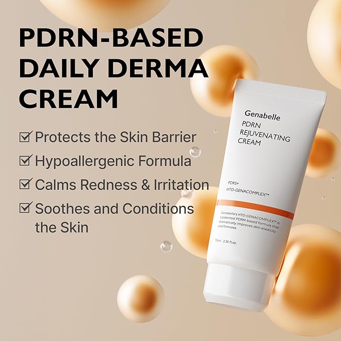PDRN Rejuvenating Cream - Lightweight Moisturizer with Original PDRN, CICA, Hyaluronic Acid - Nourishing, Hydrating, and Soothing Formula - 2.36 fl.oz-BrightBean Baby