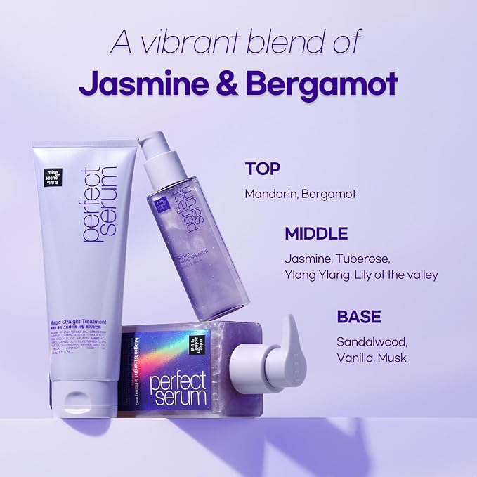 Mise En Scene Magic Straight Perfect Serum - Anti Frizz Hair Straightening Serum with heat protectant for straightener, hair tamer oil, Coconut Oil for Smooth, Silky, and Shiny Hair, 2.71 Fl Oz-BrightBean Baby