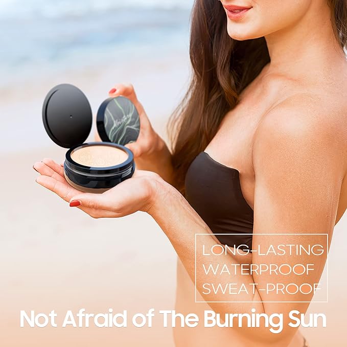 Mushroom Head Air Cushion CC Cream Foundation - Moisturizing & Long-Lasting BB Cream Concealer Makeup Base for All Skin Types, Brighten Long - Lasting Even Color Correcting Concealer (Natural)-BrightBean Baby