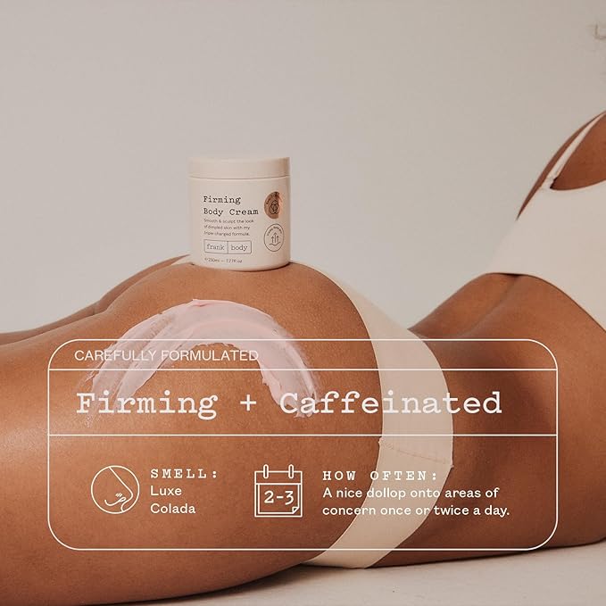 frank body Firming Body Cream | Caffeine & BODY 3 COMPLEX™ to Help Reduce the Look of Dimpled Skin & Stretch Marks | Vegan, Cruelty-Free, Hyper-Hydrating | 200ml-BrightBean Baby