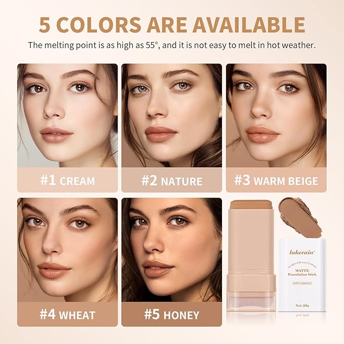 Beauty Balm Serum Boosted Skin Tint, Dual-Ended Eraser Foundation Stick with Brush, Full Coverage Cream Korean Makeup, Long-Lasting Stick for Smooth, Flawless Finish (#3 Warm Beige)-BrightBean Baby