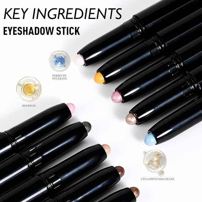 Eyeshadow Stick Matte Eye Shadow Pencil Cream to Powder Eye Brightener Crayon Long-Lasting Crease-Proof Neutral Eyeshadow Buildable & Blendable High Pigmented Eye Liner Makeup for Women, 5 PINK