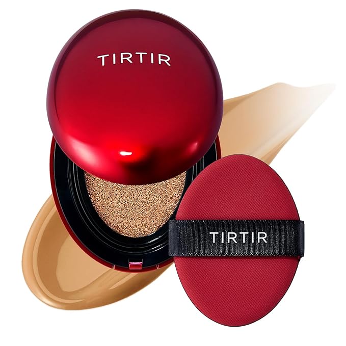 TIRTIR Mask Fit Red Cushion Foundation | Full coverage, Weightless, Skin fit, Satin Glow Finish, Korean Makeup BB Foundation, beauty, Tattoo cover up, Buildable (#31N French Beige, 0.63 Fl Oz)-BrightBean Baby