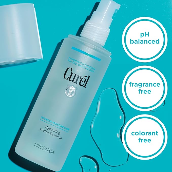 Curel Japanese Skin Care Hydrating Water Essence Toner, Water Based Face Moisturizer for Dry Skin, Serum for Face, 5 Oz-BrightBean Baby