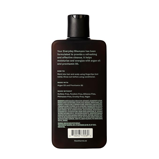 Hawthorne Men's Everyday Shampoo. For Stronger, Healthier Hair with Pure Avocado Oil and Coconut Oil. Mint and Eucalyptus Scent. Natural, Sulfate Free, Paraben Free. 8 fl. oz. 2-Pack.-BrightBean Baby
