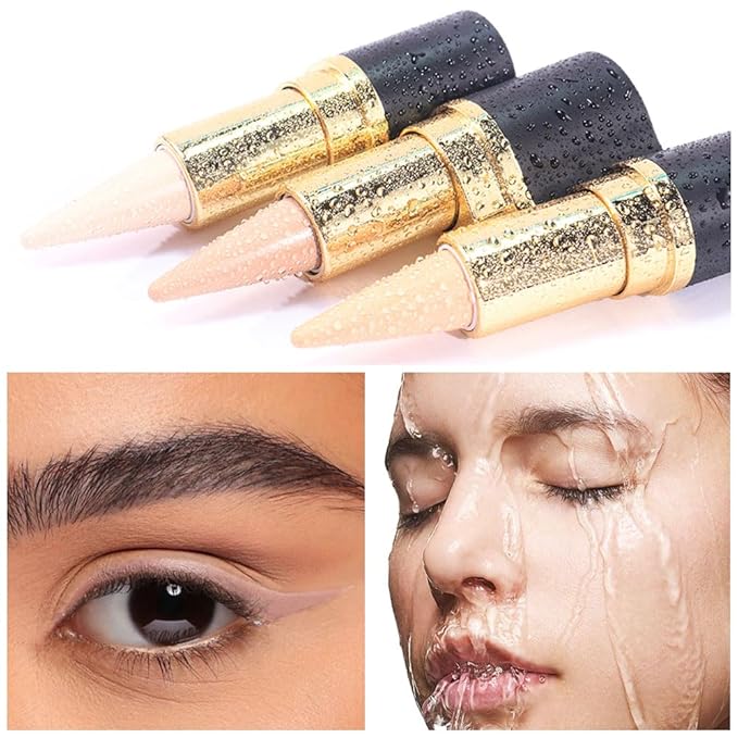Kaely Dark Nude Gel Eyeliner Pencil, Natural Cream Eye Liner Waterproof Smudge Proof, Matte Waterline Eyeliner Eyeshadow Stick, Brighten Eye Makeup, Vegan & Cruelty-Free, 15