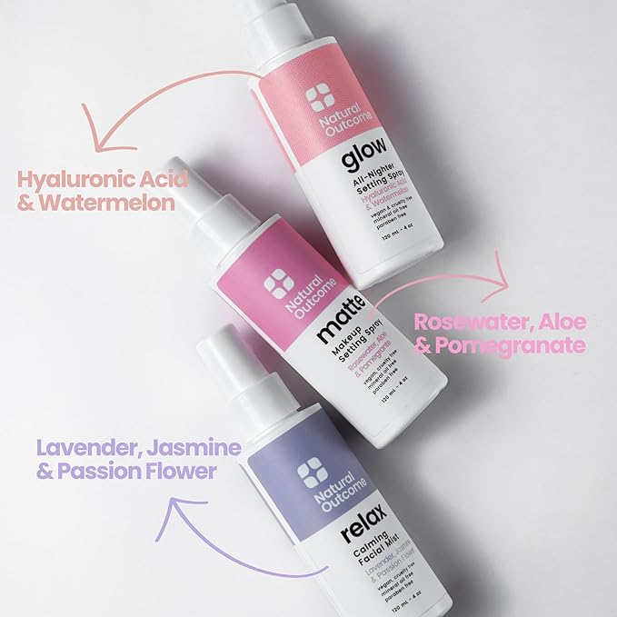 Face Mist Trio Collection – Hydrating Facial Mist Spray for Glowing Skin – Rosewater, Lavender & Hyaluronic Acid – Makeup Setting & Refreshing Face Spray Mist-BrightBean Baby