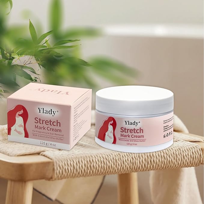 Stretch Mark Cream 120g/4 oz Stretch Marks Lotion Pregnancy Creams, Belly Butter Pregnant Women Stretch Mark Removal Treatment, Maternity Skin Care Moisturizer Scar Wrinkle Prevention-BrightBean Baby