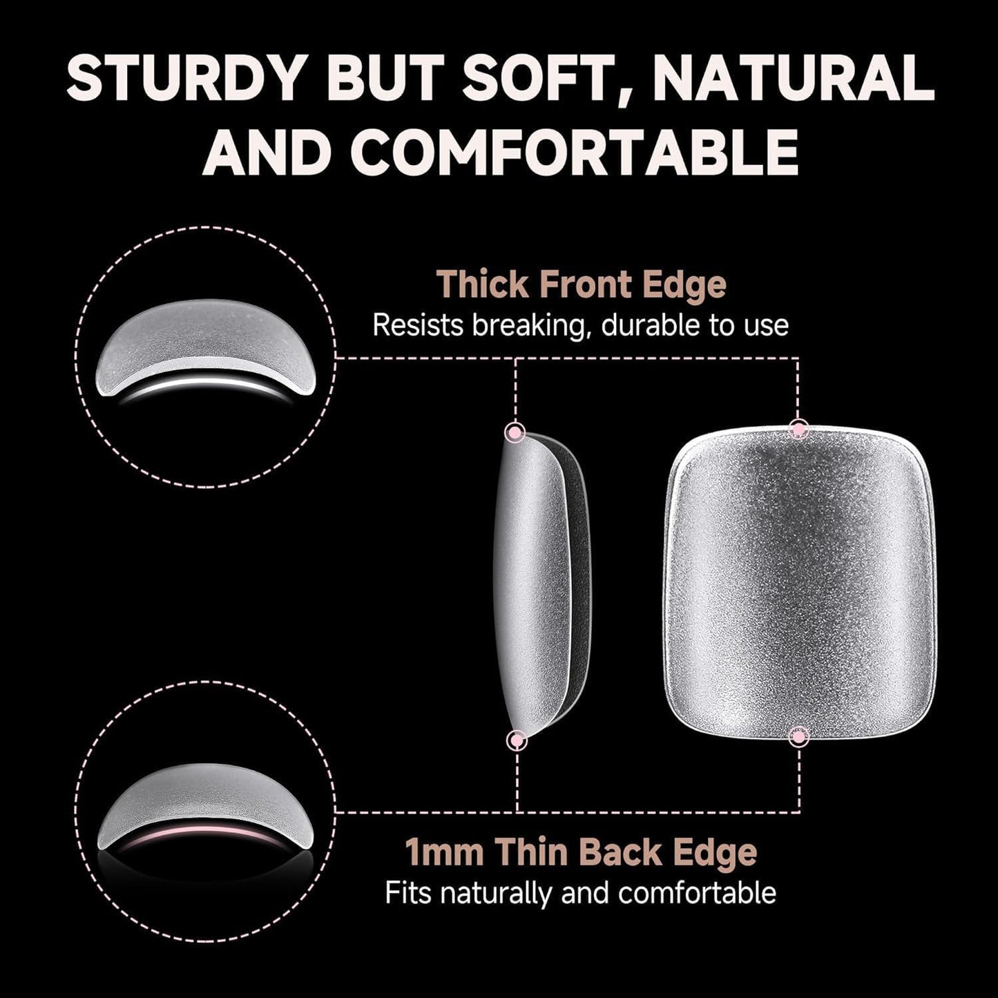 UNA GELLA Toe Nail Tips 504Pcs - Full Cover Matte Squavol Toe Nails Soft Gel Pre-file Gel Toe Nail Tips For Toe Nail Extensions Home DIY Nail Salon Soak Off 15 Sizes-BrightBean Baby