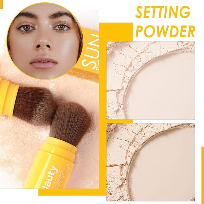 Mineral Setting Powder, Matte Oil Control Mineral Brush Powder for Face, Natural Translucent Loose Setting Powder, Lasting Lightweight Breathable Face Powder for All Skin (Medium, 8g)-BrightBean Baby