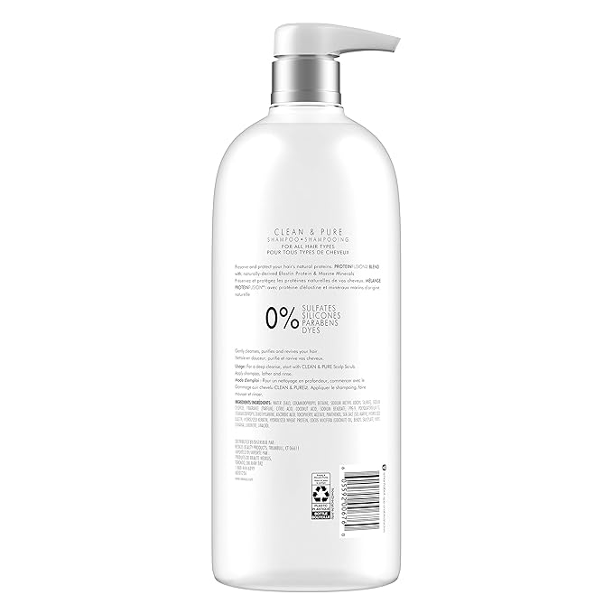 Nexxus Clean and Pure Clarifying Shampoo, With ProteinFusion, Nourished Hair Care Silicone, Dye And Paraben Free 33.8 oz-BrightBean Baby