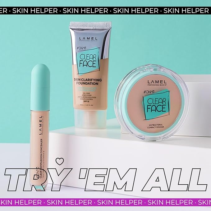 Lamel OhMy Clear Face Powder - Light Natural Coverage & Suet Control - Cruelty Free - Vanilla N.402-BrightBean Baby