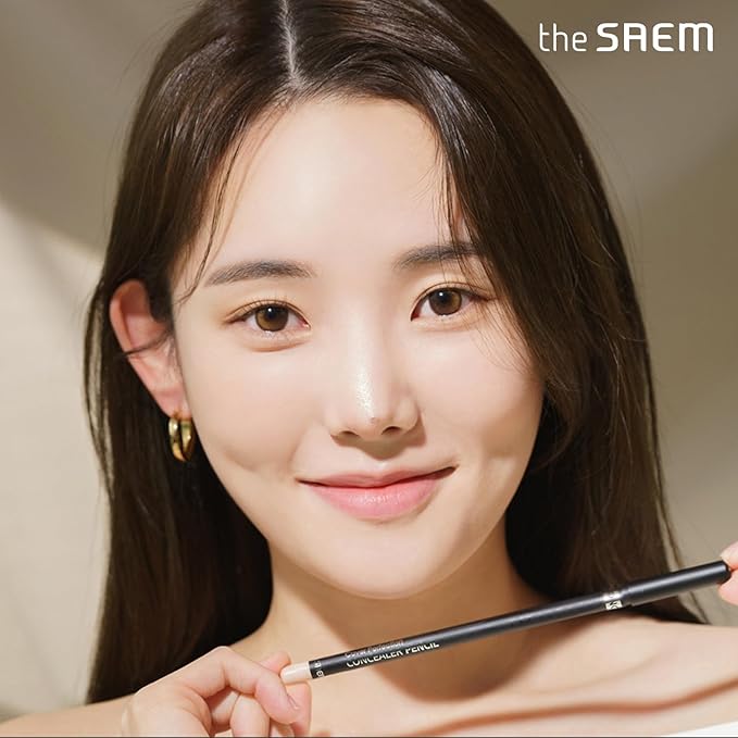 THESAEM Cover Perfection Concealer Pencil – Non Comedogenic spot Eraser - Conceal Blemish,Aging Spot,Acne&Freckle – Multi-Use Under Eye Concealer for Dark Circle,1.4g (1.0 Clear Beige)-BrightBean Baby