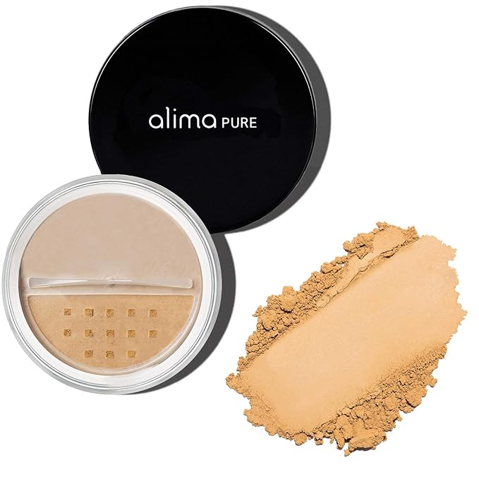 Alima Pure Matte Foundation Loose Mineral Powder Foundation Makeup, Loose Powder Makeup Oil Free Talc Free Powder, Natural Makeup Mineral Foundation Full Coverage Natural Foundation Powder .15 oz/4.5g-BrightBean Baby