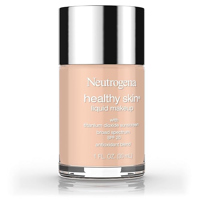 Neutrogena Healthy Skin Liquid Makeup Foundation, Broad Spectrum SPF 20 Sunscreen, Lightweight & Flawless Coverage Foundation with Antioxidant Vitamin E & Feverfew, Medium Beige, 1 fl. oz (Pack of 2)-BrightBean Baby