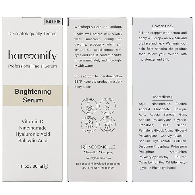 Niacinamide with Salicylic Acid Serum for Face, Hydrating Dark Spot Facial Serum & Plumb Skin, Daily Skincare Essential, 1 fl. oz, Made in Europe-BrightBean Baby